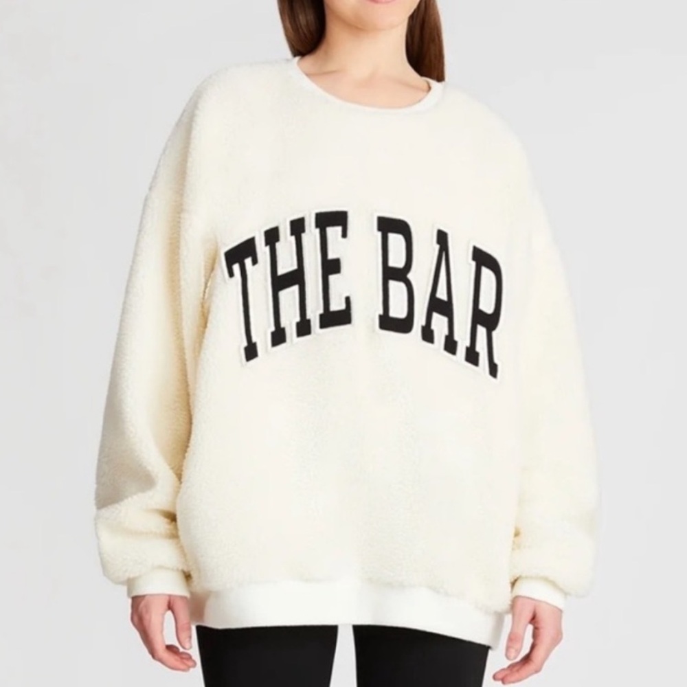 The Bar Gigi Sherpa Varsity sweatshirt like new 3x cream & black